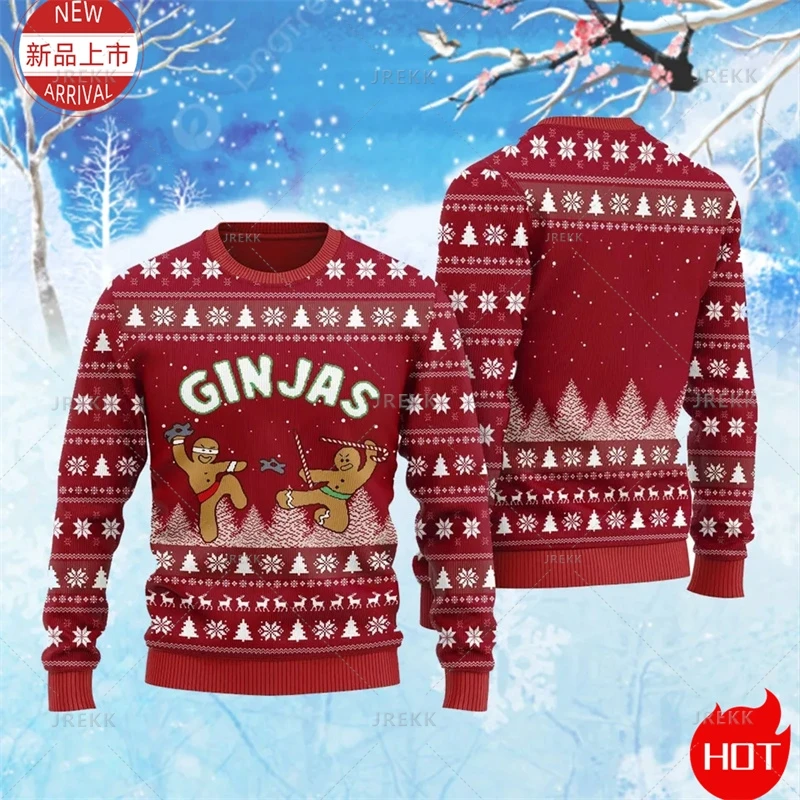 

3D Cookie Gingerbread Print Sweater, Gingerbread Sweatshirt, Cookie Ugly Christmas Sweater Women Mens Funny Christmas Shirts