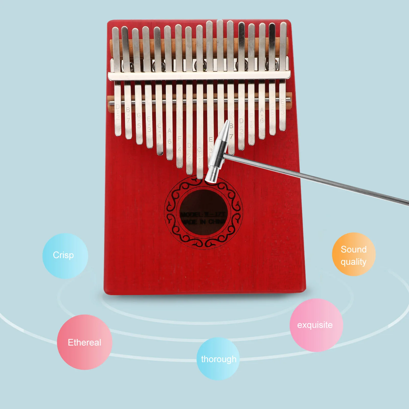 1 مجموعة المبتدئين كاليمبا الإبهام البيانو المحمولة إصبع أداة خفيفة الوزن الخشب بناء الصوت الطبيعي كاليمبا الصغيرة الرجعية