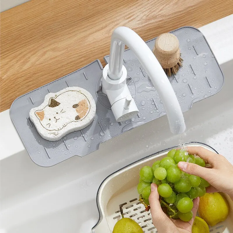 Kran mata do zlewu kuchennego silikonowa podkładka do splash drenażu wodoszczelnego blatu łazienkowy szybkoschnący taca