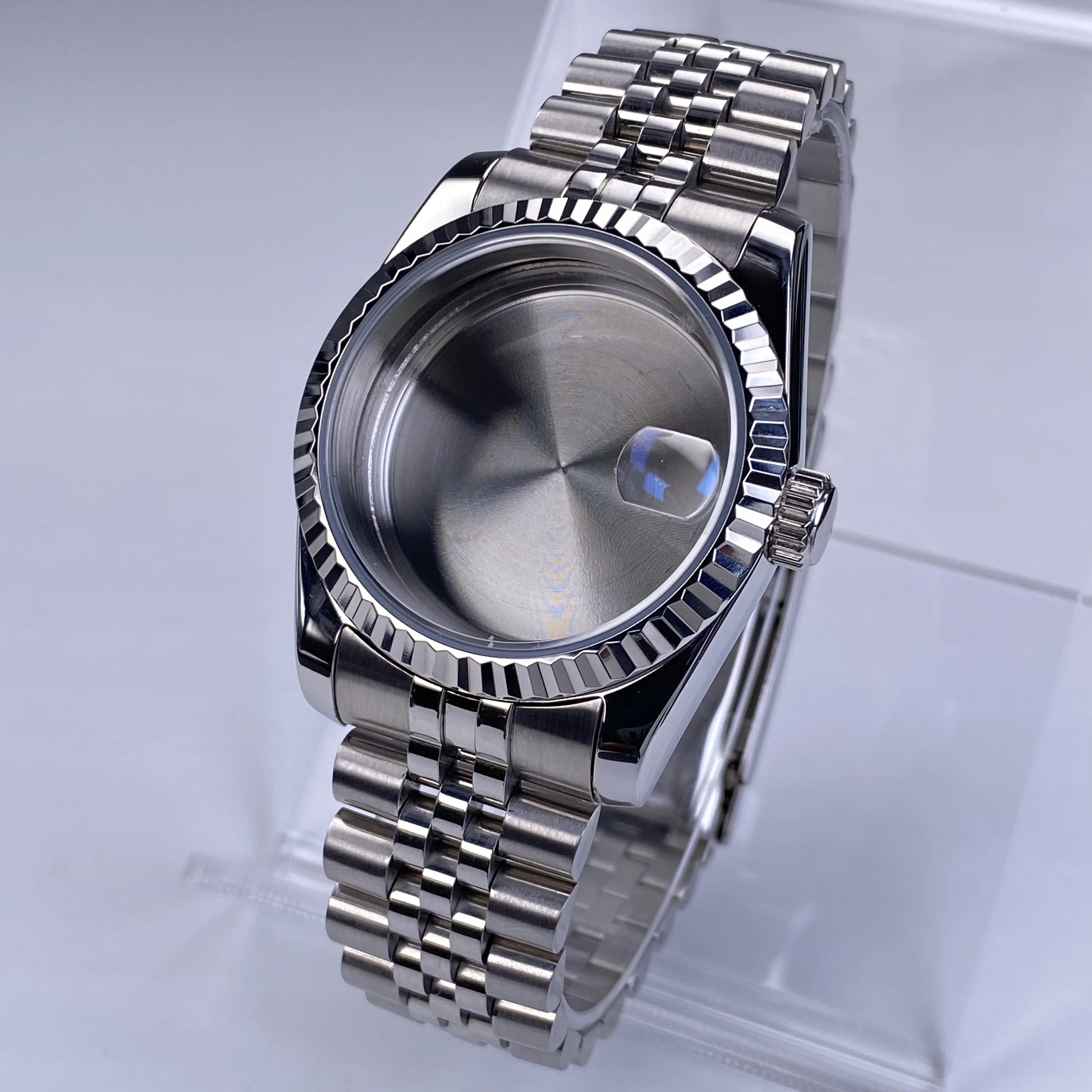 

NH35 Watch Case 36mm Stainless Steel Sapphire Crystal Waterproof Case for Seiko NH35NH36 Movement Replacement Fit 28.5mm Dial