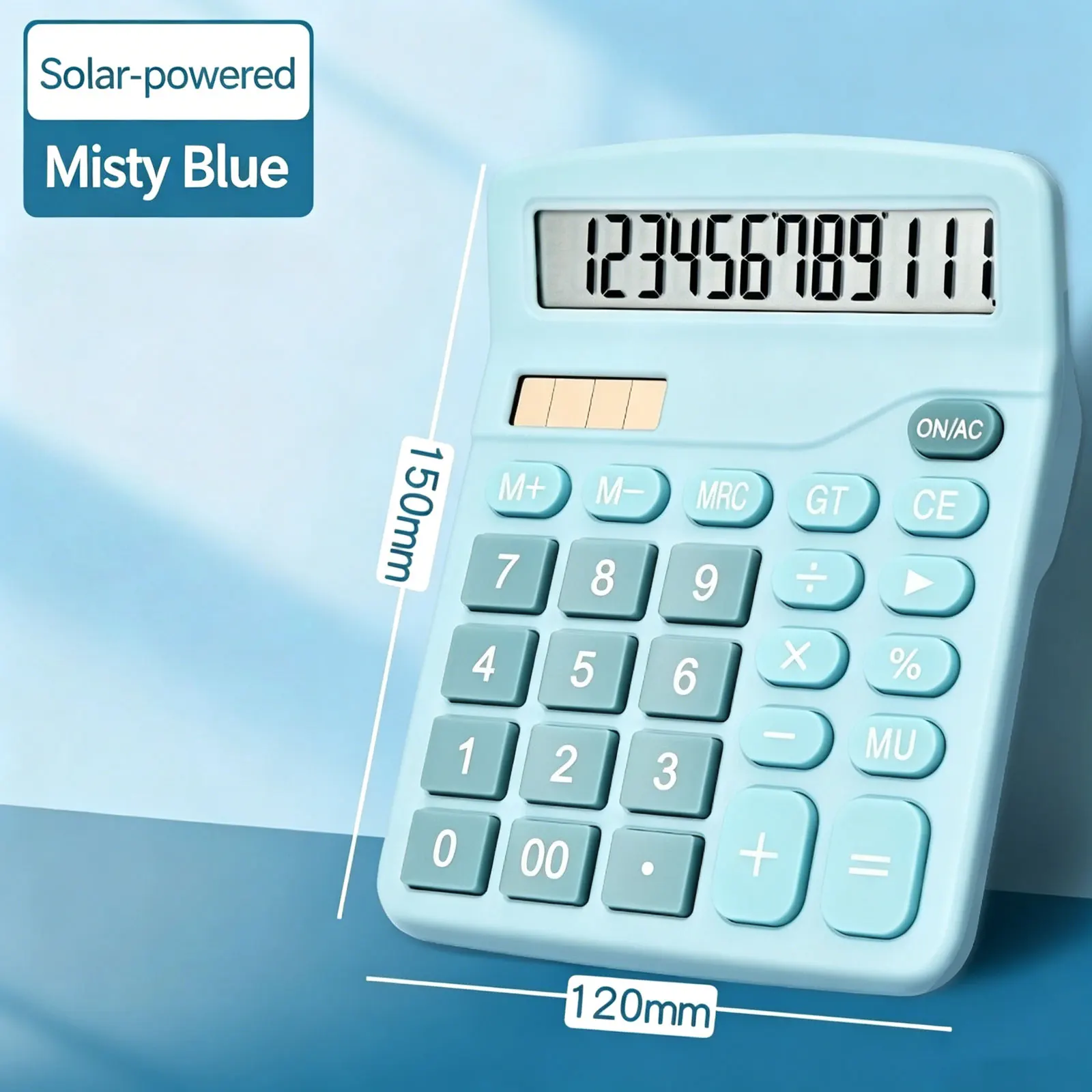 12 Digits Real Solar Calculator Dual Power Supply Large Screen Financial Accounting Desktop Computer Office Supplies Calculator view 5