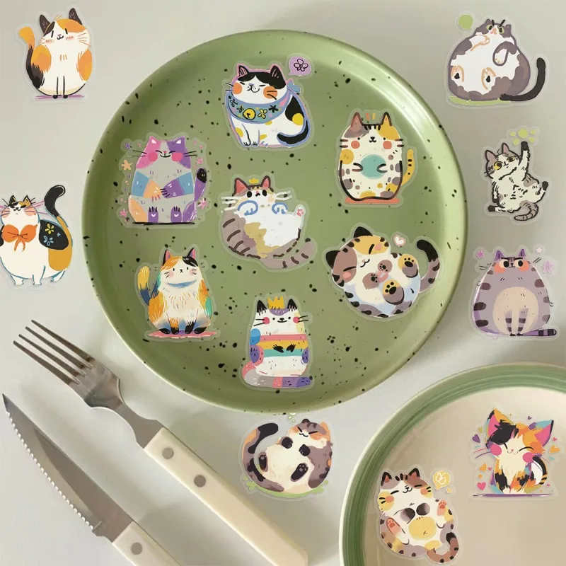 50pcs Cat Stickers Cartoon Animal Decoration Luggage Laptop Scrapbook Diary Skateboard Guitar Helmet DIY Stickers