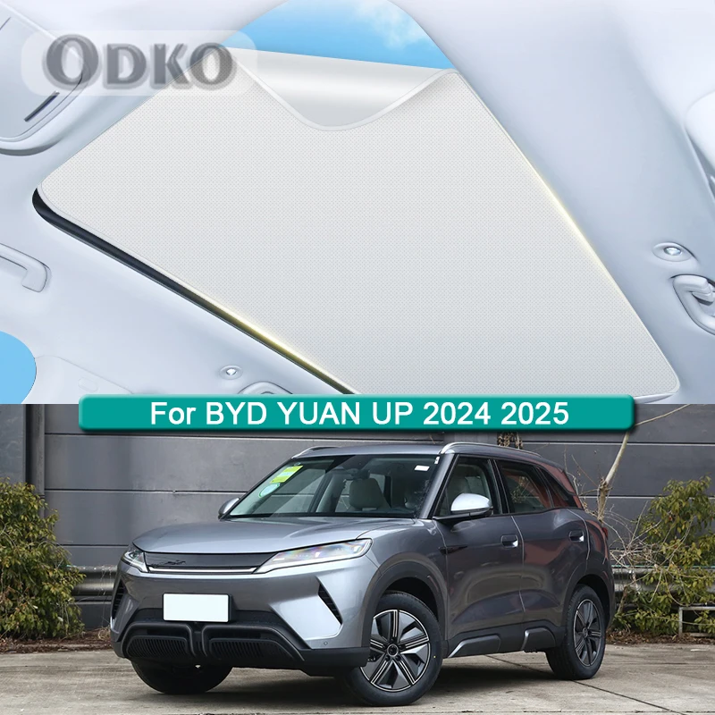 Car Roof Sunshade Fit For BYD YUAN UP 2024 2025 2026 Electrostatic Adsorption Sunroof Sunshade Skylight Blind Shading Sticker