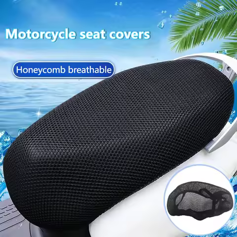 1pc Breathable Summer Cool 3D Mesh Motorcycle Moped Motorbike Scooter Seat Covers Cushion Anti-Slip Cover Grid Protection Pad