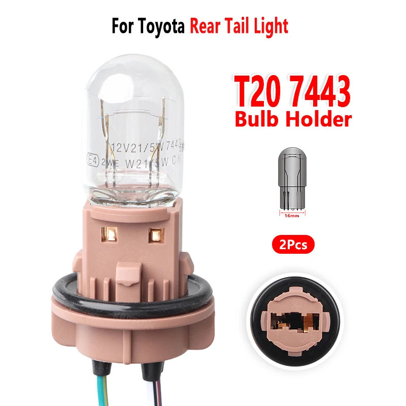 For Toyota Tacoma Scion IM FR-S Rear Tail Light T20 W21/5W Bulb Holder Socket Base Wire Connector 2Pc