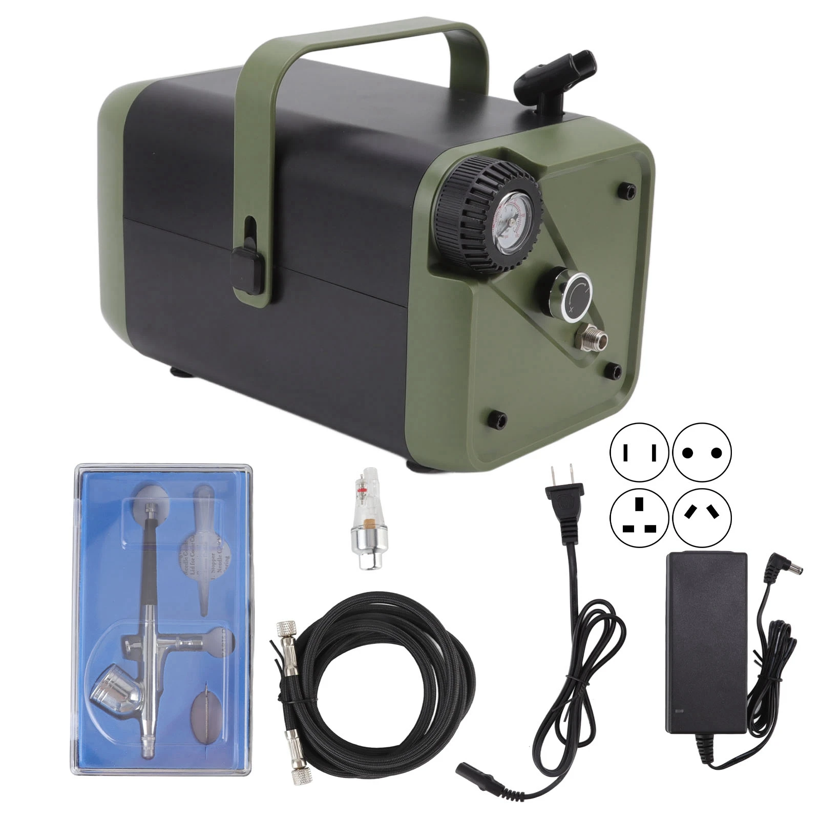 Airbrush Compressor Kit Professional Airbrushing System Kit Powerful Adjustment Oil  Air Compressor Airbrush Paint System