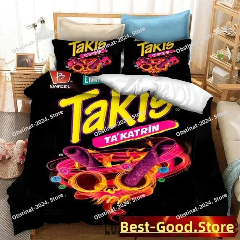 Fashion Snacks Takis Bedding Set Printed single Comforter Quilt Bed Cover Duvet Cover Pillow Case 3 Pieces Sets Kids Adult Size