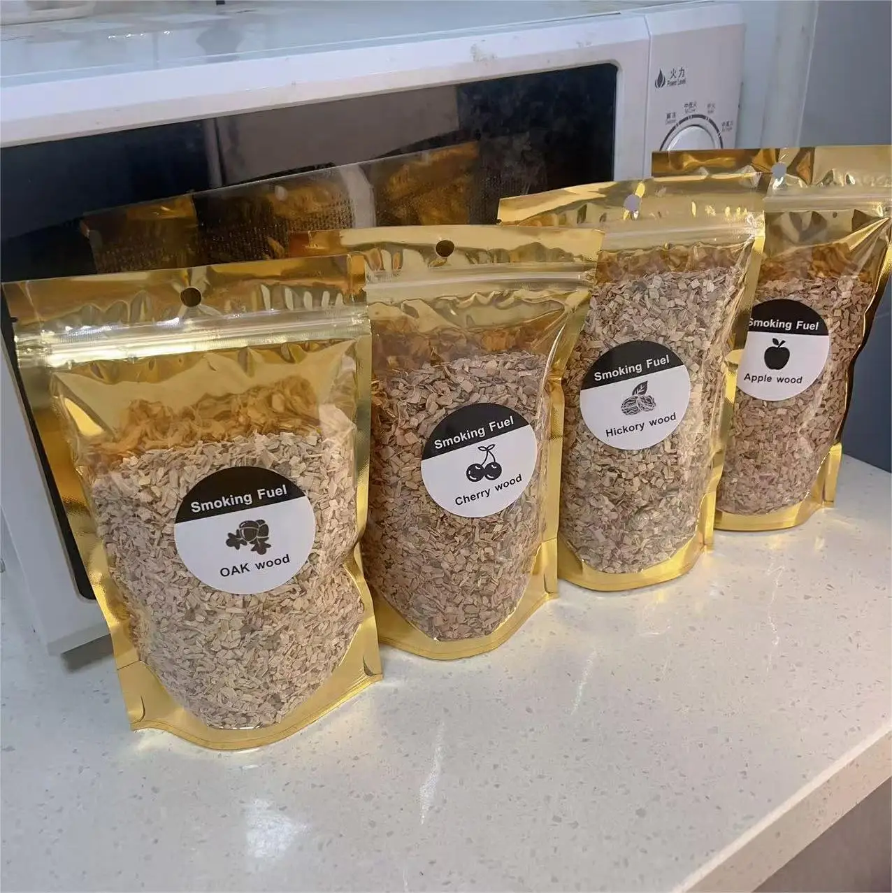 Chips pour fumeur de Cocktail, 125 g/sac, pour Cocktails à l'ancienne, whisky et Bourbon, pomme, chêne, cerise, noyaux, BBQ, pièces en bois, ustensiles