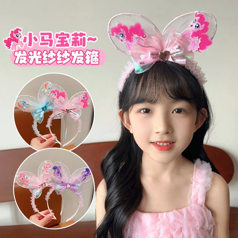 

New My Little Pony Headbands For Girls Rabbit Ears Princess Cartoon Mesh No Head Stretching No Harm Hair Gift