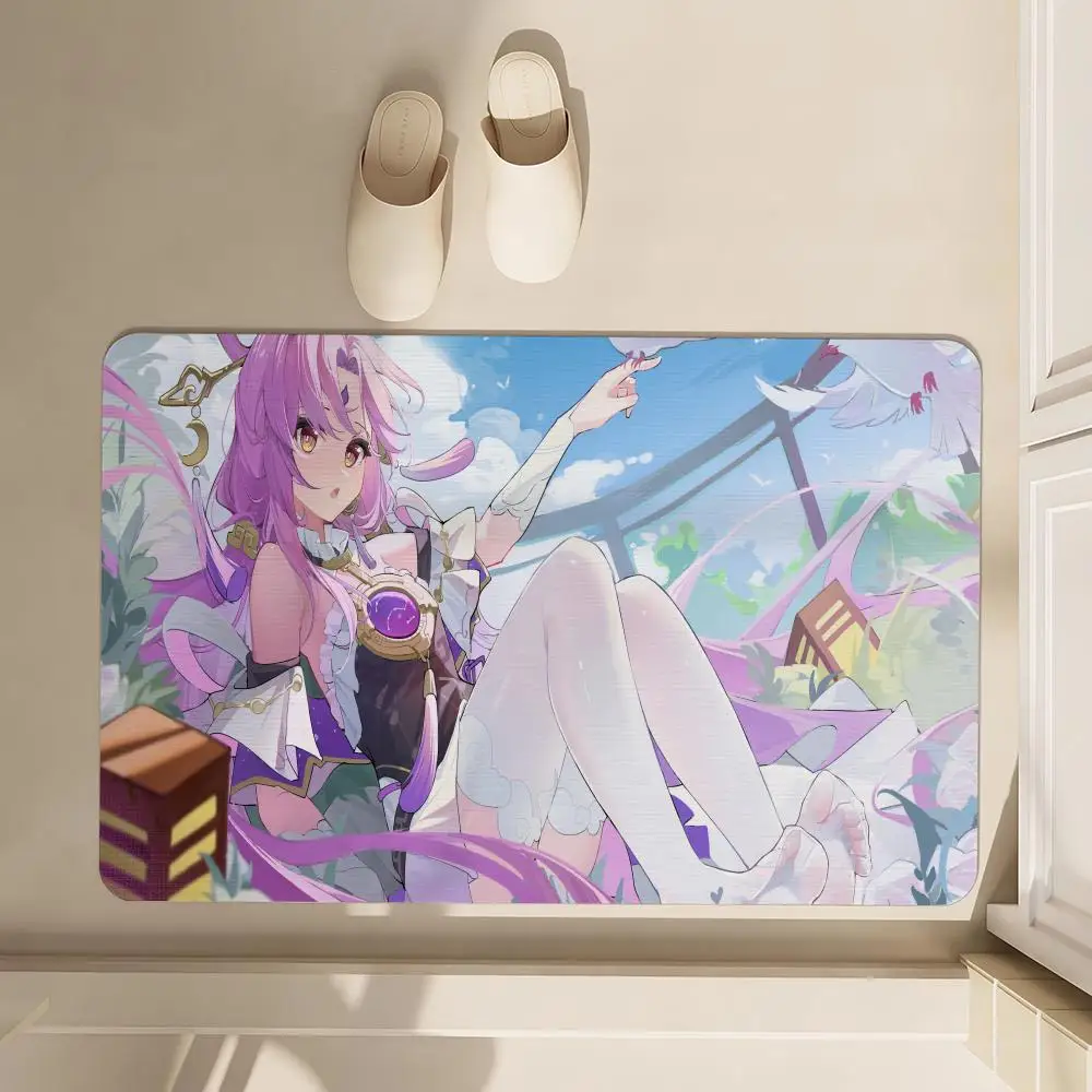 

H-Honkai Star Rail Floor Mat Soft Diatom Bathroom Absorbent Floor Mat, Toilet Of The Bathroom, Household Floor Mat, Door Mat Car