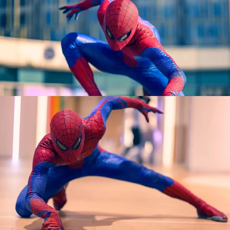 Setelan Pertempuran Spider Man Pahlawan Super Anime Miles Raimi Black Spider Gwen Jumpsuit Cosplay Ekspedisi Kostum Cosplay Halloween