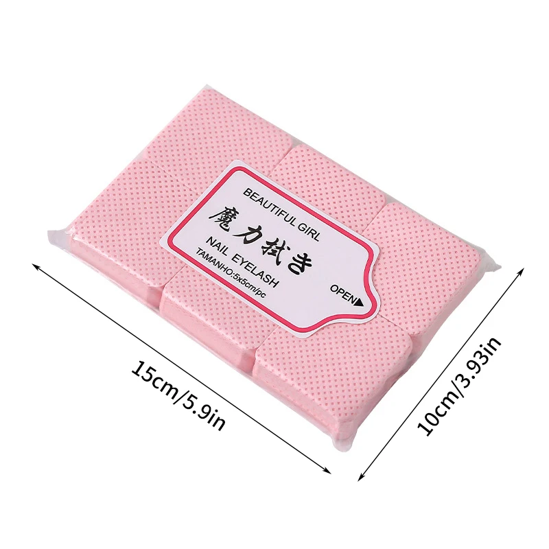 200/300Pcs Nail Polish Lash Glue Remover Lint Free Cotton Pads Heart Square Wipes Manicure Pedicure Cleaning Tool