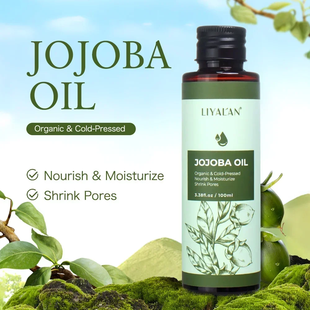 Aceite de jojoba hidratante para la piel, aceite portador orgánico Natural, suavizante, SPA, belleza, salud, masaje corporal nutritivo, cuidado de la piel, 100ml