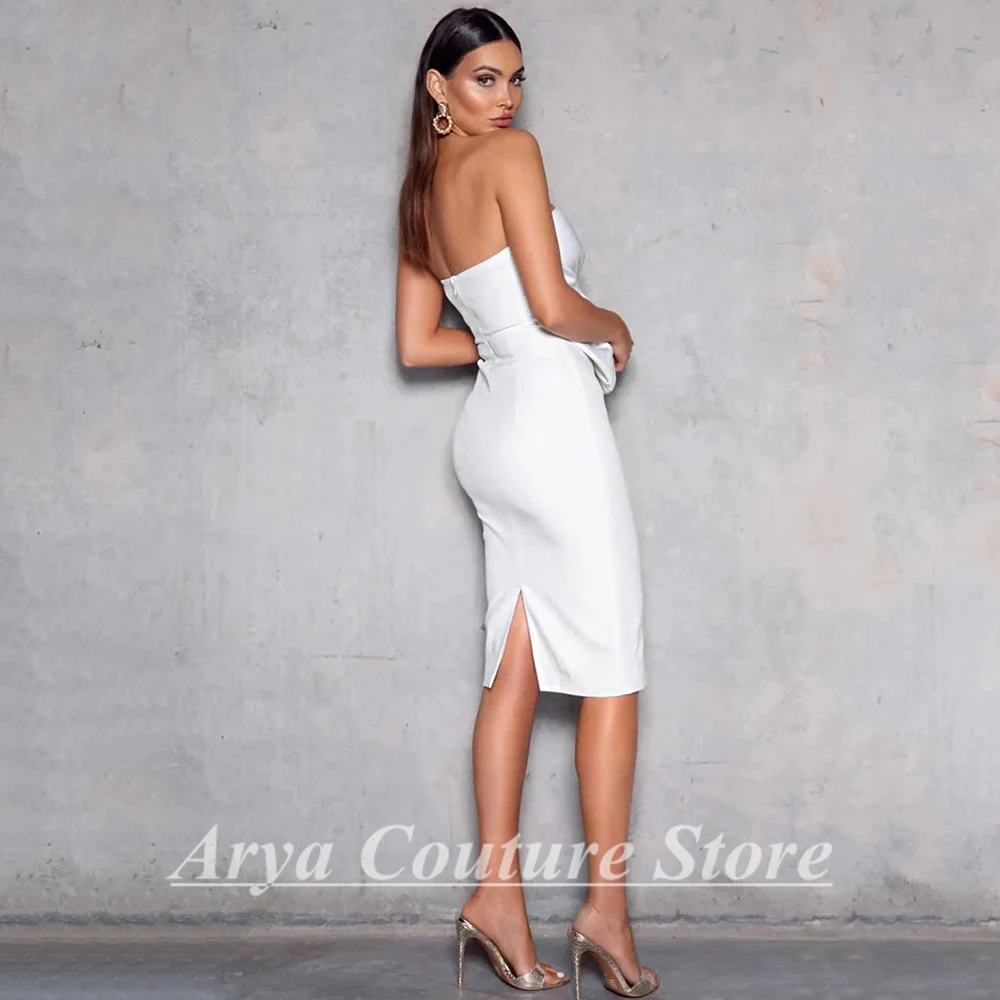 Sexy Tube Top Knee Cocktail Dress Skinny Pack Hip Sleeveless Backless Party Banquet Customized Women Dresses فساتين حفلات