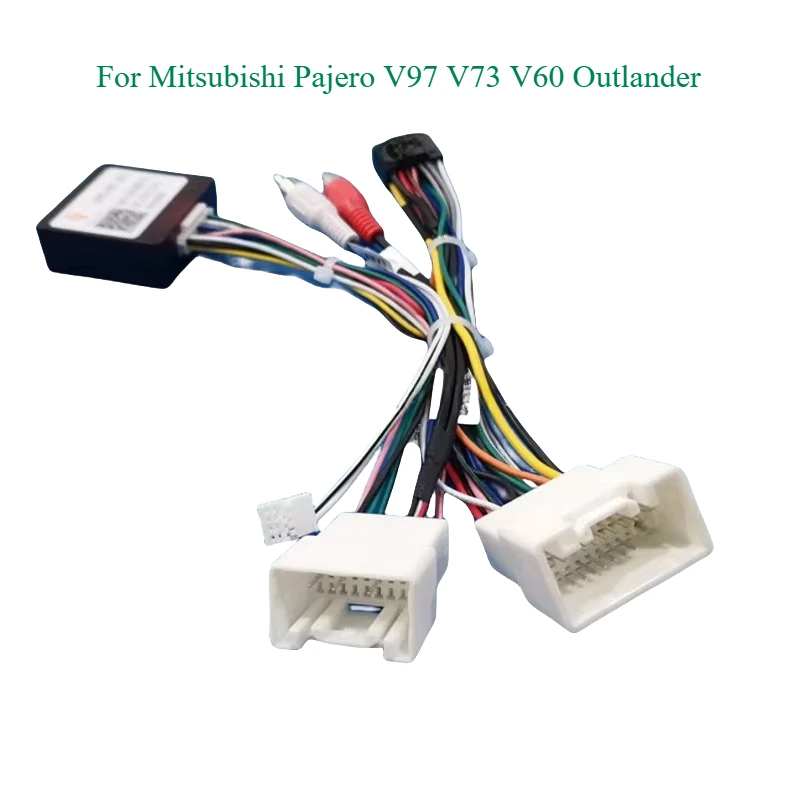 16Pin Car Wiring Harness Adapter Canbus Box Decoder for Mitsubishi Pajero V97 V73 V60 Outlander Android Power Cable