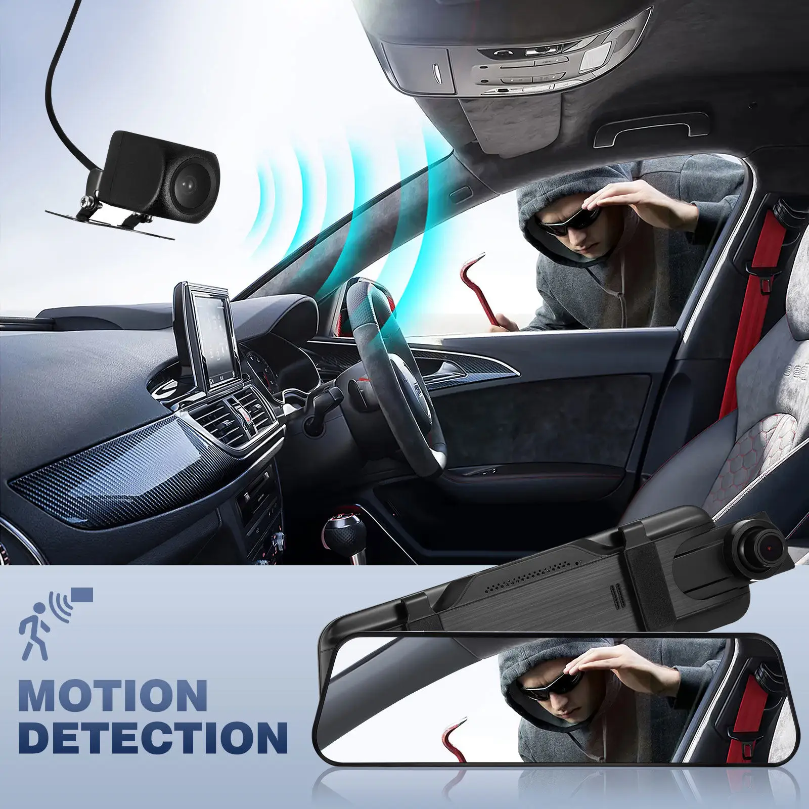 

Комплект: Зеркальный видеорегистратор для потоковой передачи данных с полноэкранным режимом, двойной записью (передняя и задняя камеры), и камерой заднего вида