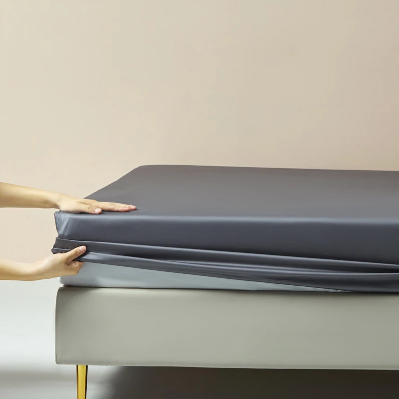 Длинная хлопковая простыня, однотонный наматрасник с эластичной лентой, покрывало, высококачественная простыня