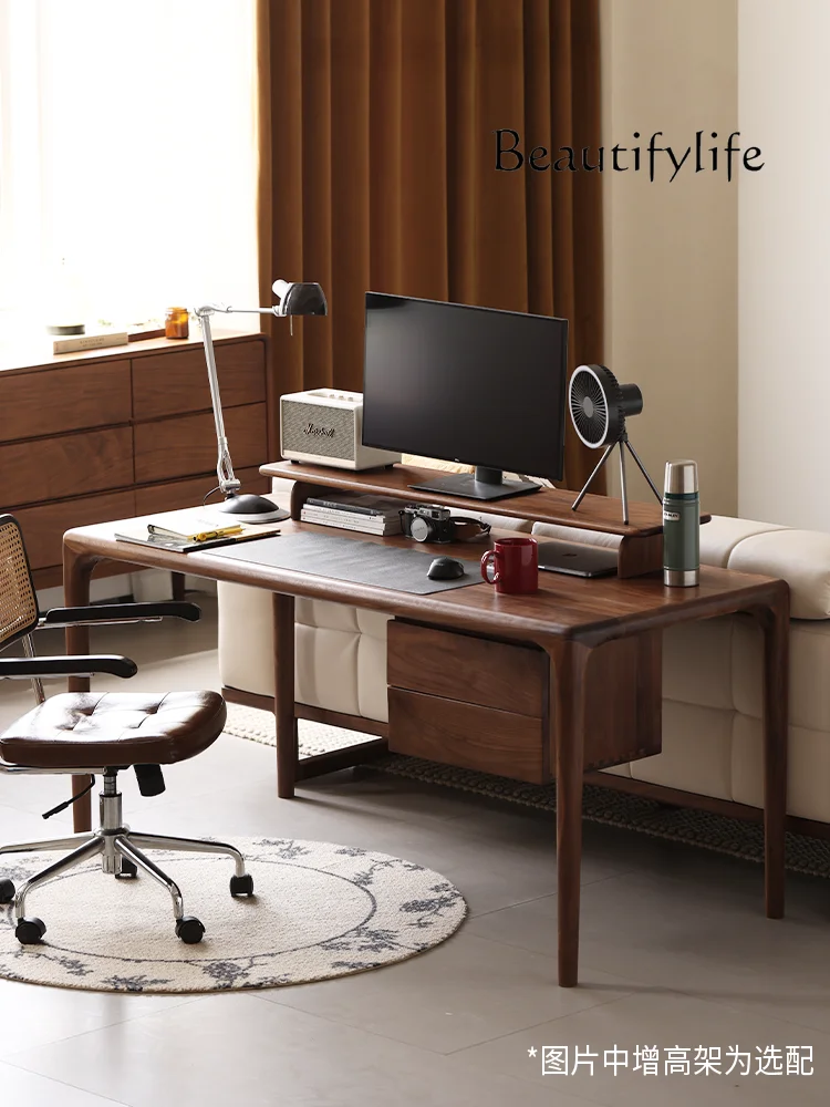 

North American black walnut desk Nordic all solid wood writing table Modern simple writing desk Study home