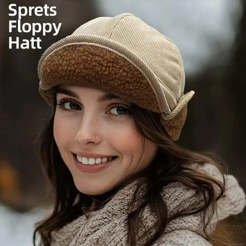 inverno-cordeiro-veludo-orelha-protecao-bone-outono-inverno-ciclismo-flng-sle-chapeu-quente-casual-streetwear-voando-lei-feng-chapeu-aba-grande