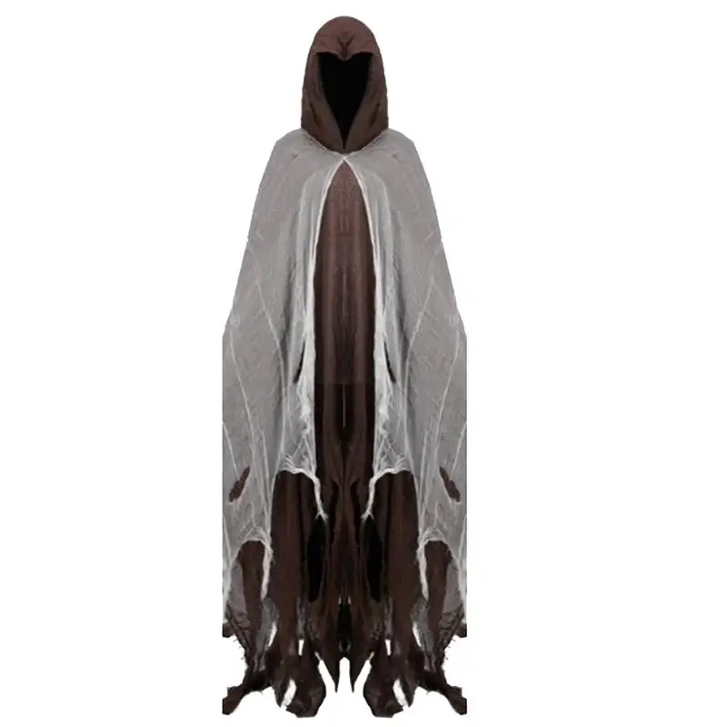 

Halloween Ghost Cape Breathable Adults Halloween Hooded Witch Cape Spooky Activities Cosplay Costume For Stage Performance