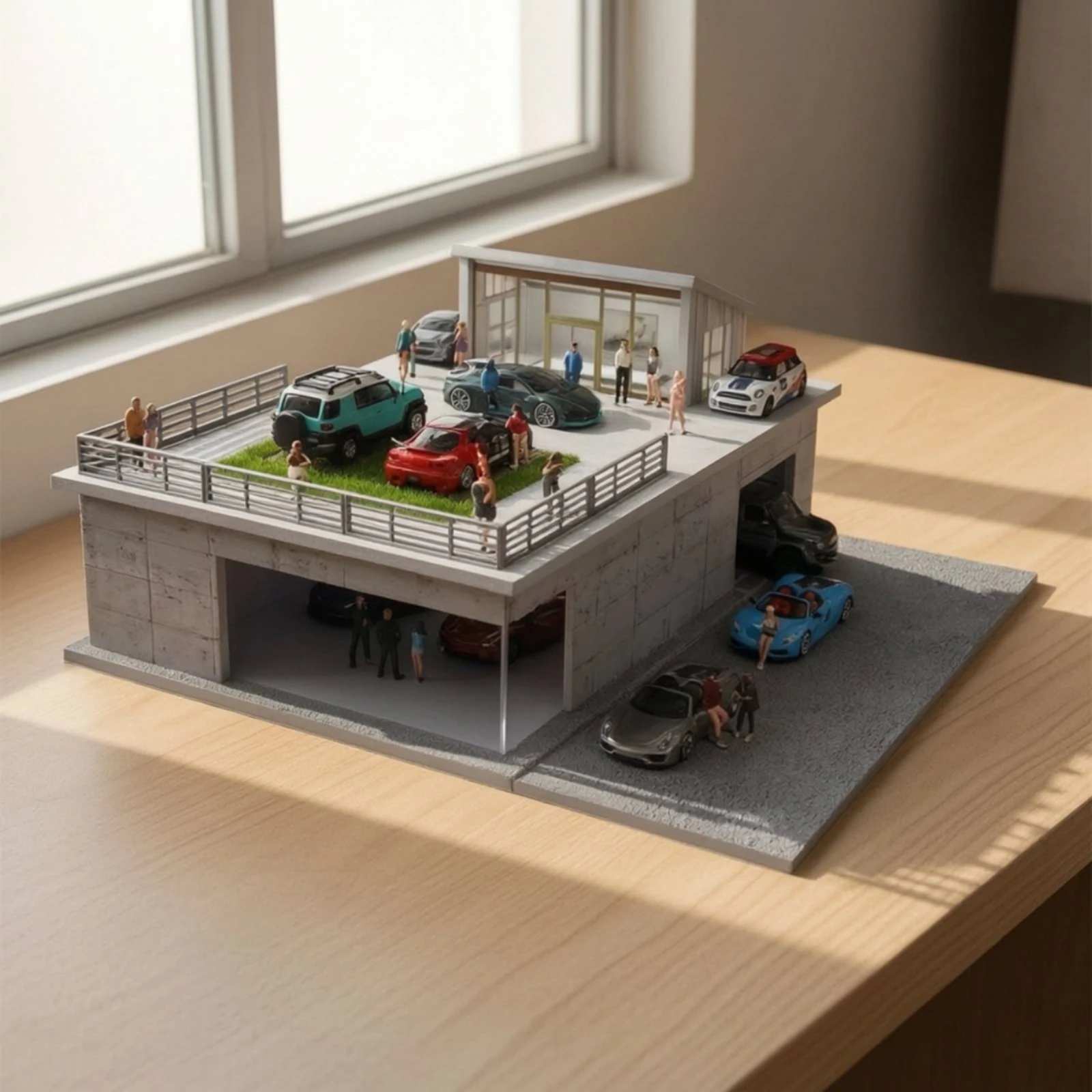 Sunroom Model Miniature Building Model with Terrace Diorama Modern Simple for Hobbyists, Display