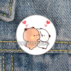Stainless Steel Cute Panda and Bear Bubu Dudu Pin Lovely Cratoon Animal Brooches Shirt Lapel Bag Badge