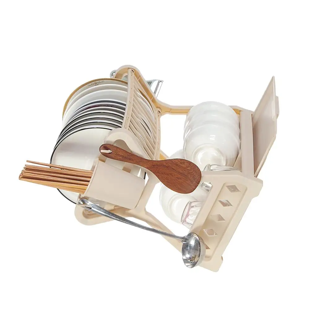 

Multifunctional Kitchen Utensil Holder Bowl Plate Rack Countertop Drying Drain Shelf Storage Hygienic Sturdy Non Slip
