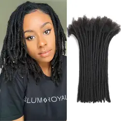 0.4cm Loc Extension Human Hair 8 10 12 inch 40 Strands Full Handmade 100% Human Hair Dreadlock Crochet Extensions for Men Women