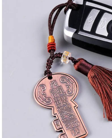 Pure copper zodiac metal key chain pendant brass carry-on fortune transfer car key pendant