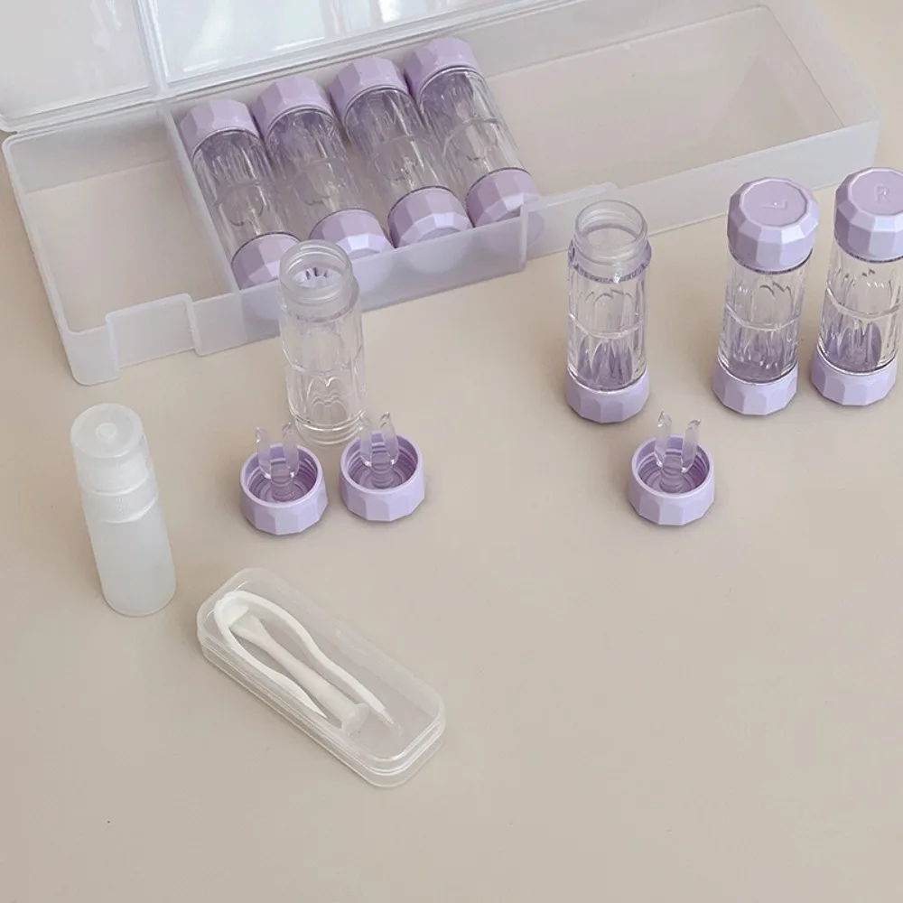 

8 Pairs Portable Contact Lens Box Holder Clear 7 Colors Contact Lenses Soak Storage Case Small Design Durable RGP Lens Container