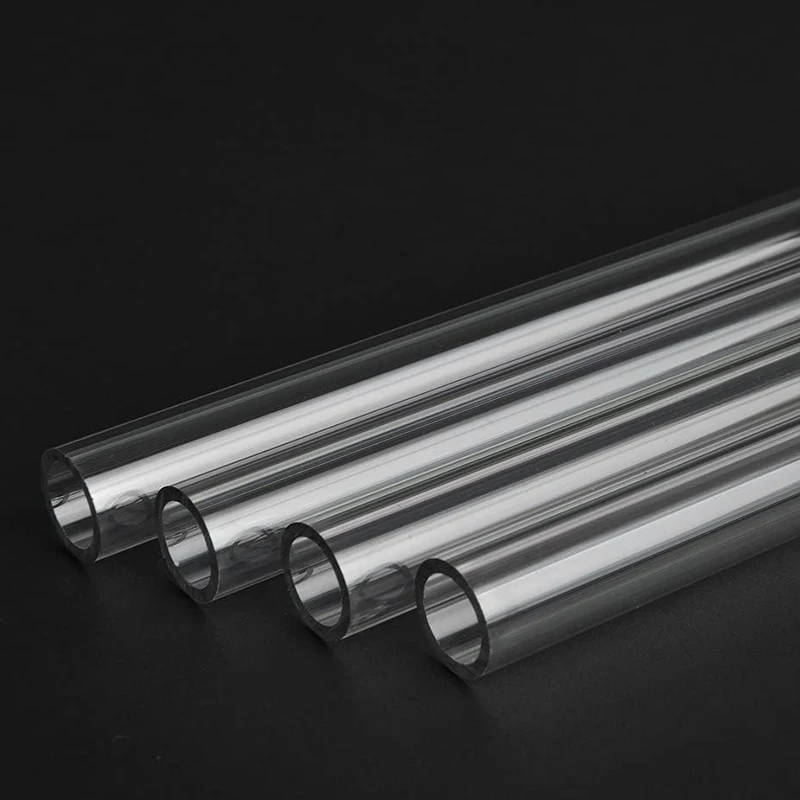 Computer Water-Cooled Petg Transparent Hard Tube None Chamfer Link Tube, 16Mm Od, 12Mm Id,500Mm Length, Clear, 4-Pack