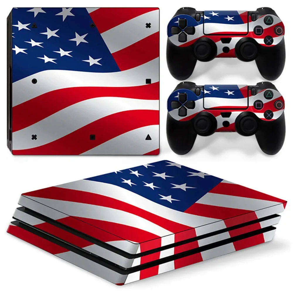 Capa de decalque adesivo de pele de vinil para corpo inteiro para console PS4 Pro e 2 peças de skins de controlador