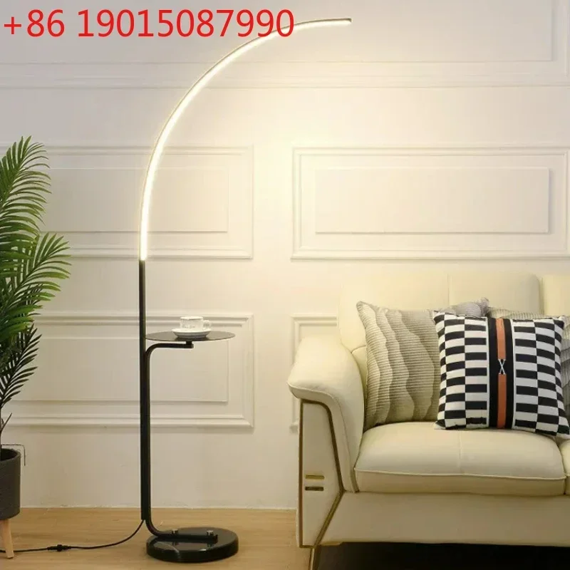 New Nordic Living Room Led Floor Lamp Storage Rack Integrated Bedroom Study Reading Light Minimalist Creative Fishing Lighting