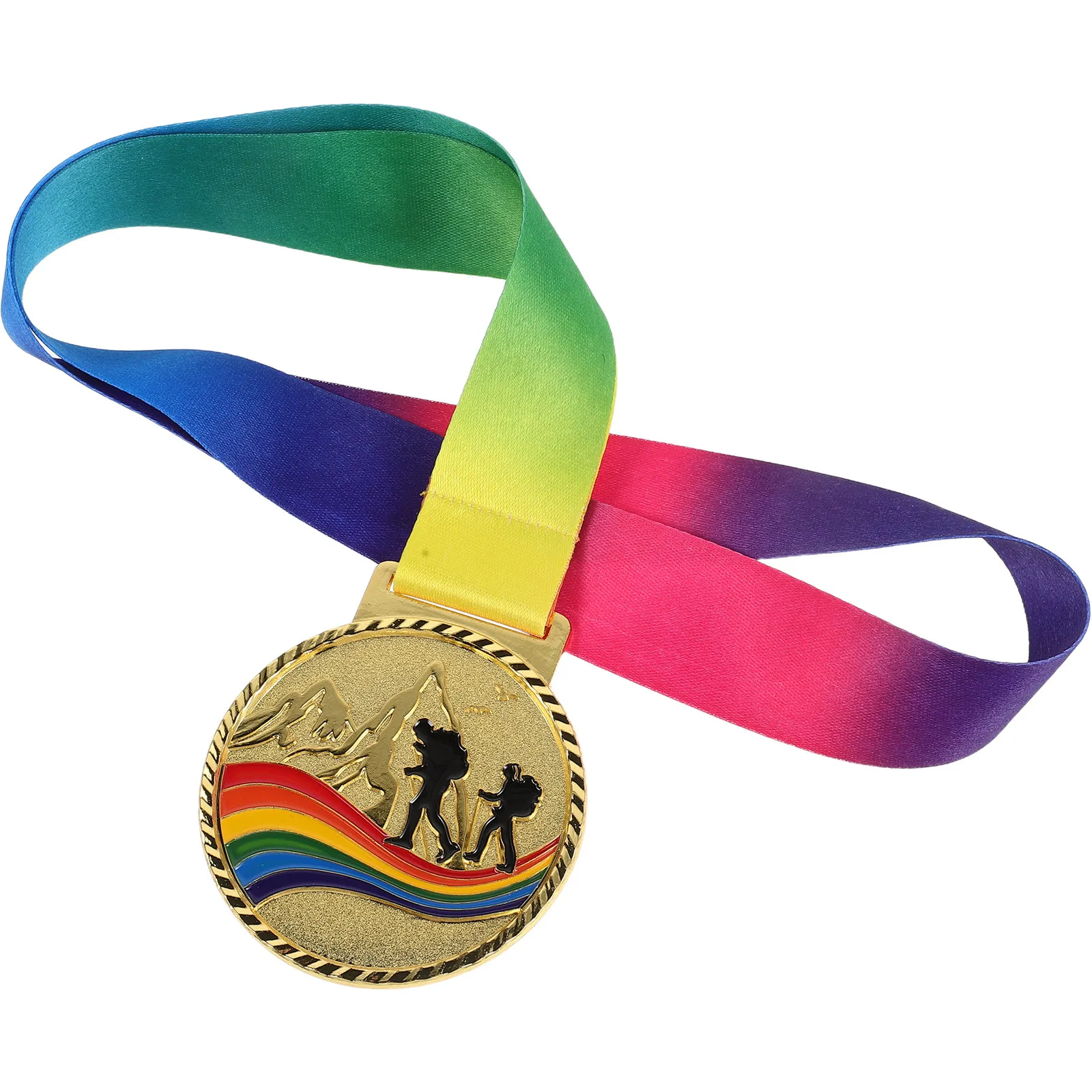 Metal Award Medals Mountain Climbing Winner Prize Medals Trophy Sports with Neck Ribbons for Hiking Trekking Competitions