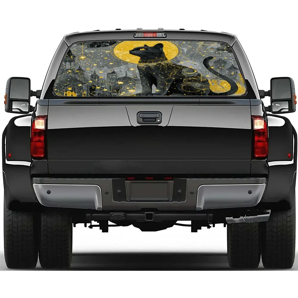 

Mysterious black cat PVC material self-adhesive waterproof car rear window sticker, easy to paste without falling off, waterproo