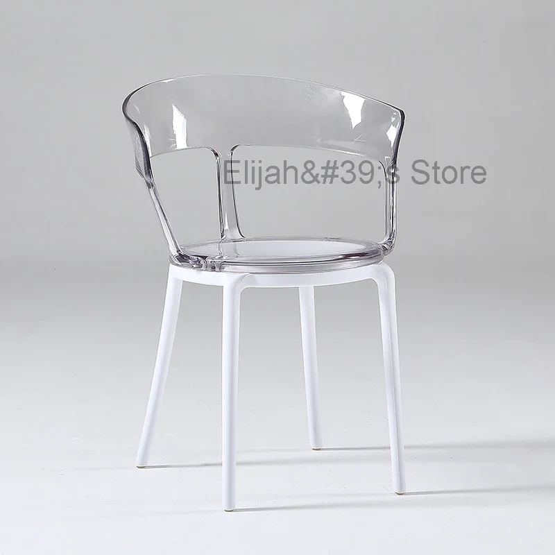 Designer Lounge Chair Nordic Transparent Styling Acrylic Dining Room Chairs Backrest Cafe Sillas De Comedor Kitchen Furniture