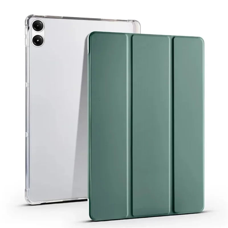 레드미 패드 2 프로 12.1 케이스 펜 홀더 포함 삼중 접이식 소프트 백 스탠드 태블릿 케이스 샤오미 레드미 패드 2 프로 케이스 12.1인치