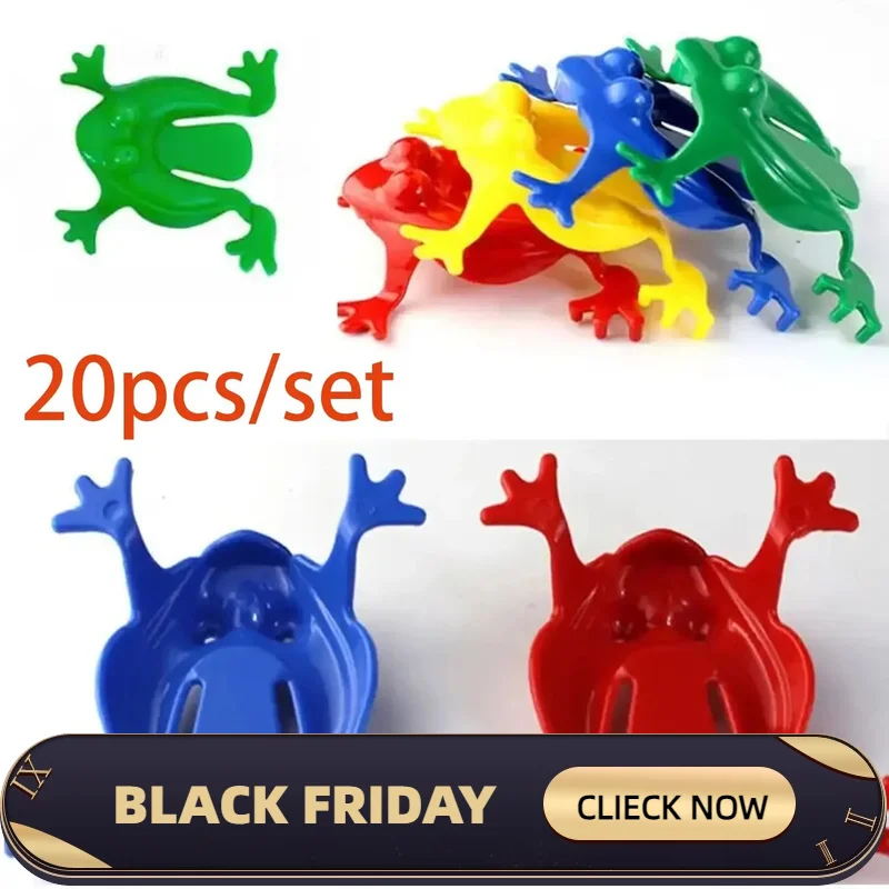 20PCS Solid Color Jumping Frog Plastic Bouncing Frog Jumping Frog Children Educational Toys Gift For Kids Party Favors Birthday