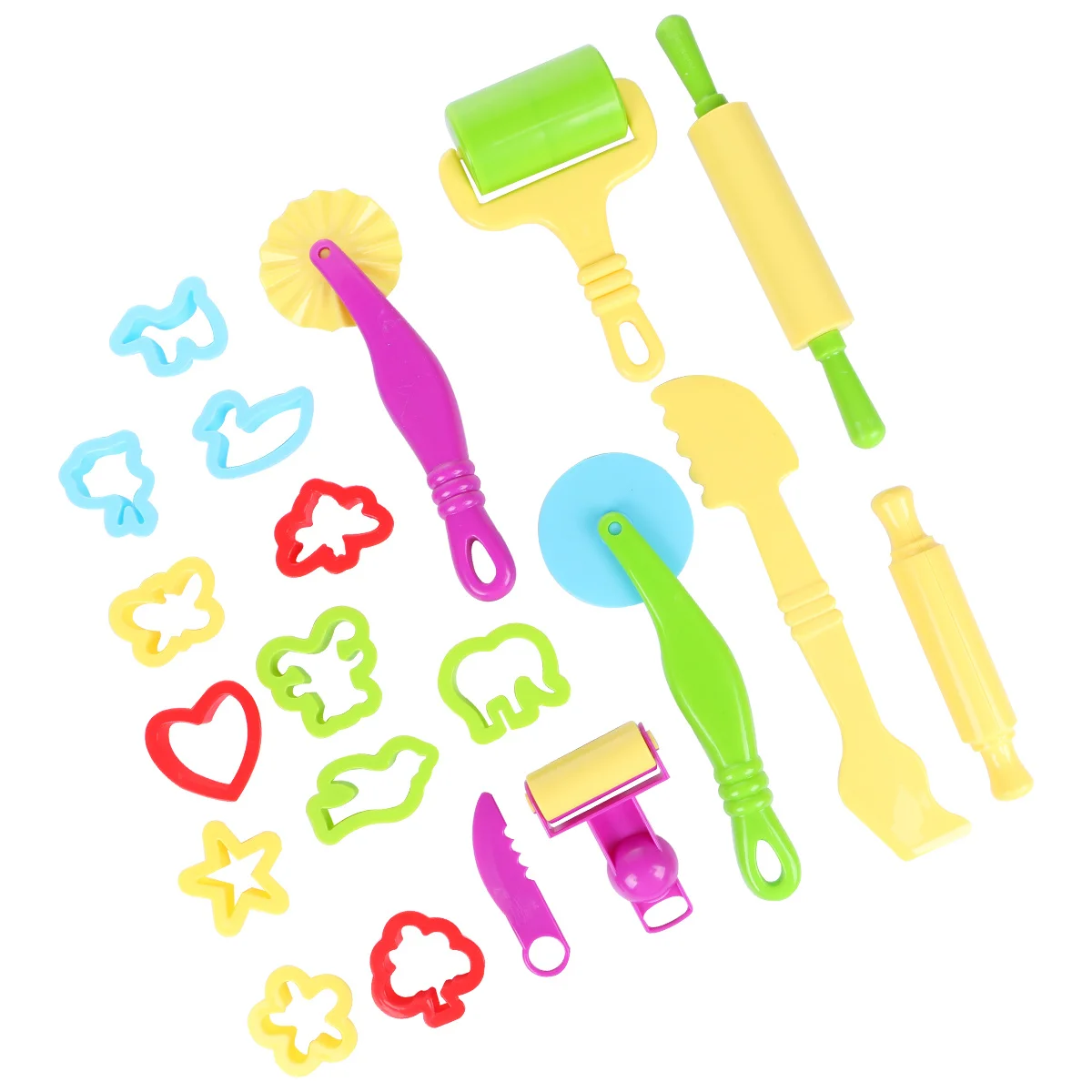 1 conjunto de molde de plasticina animal, material premium, cor brilhante, acabamento fino, jogo criativo, kit diy de plasticina, perfeito para caixa de areia