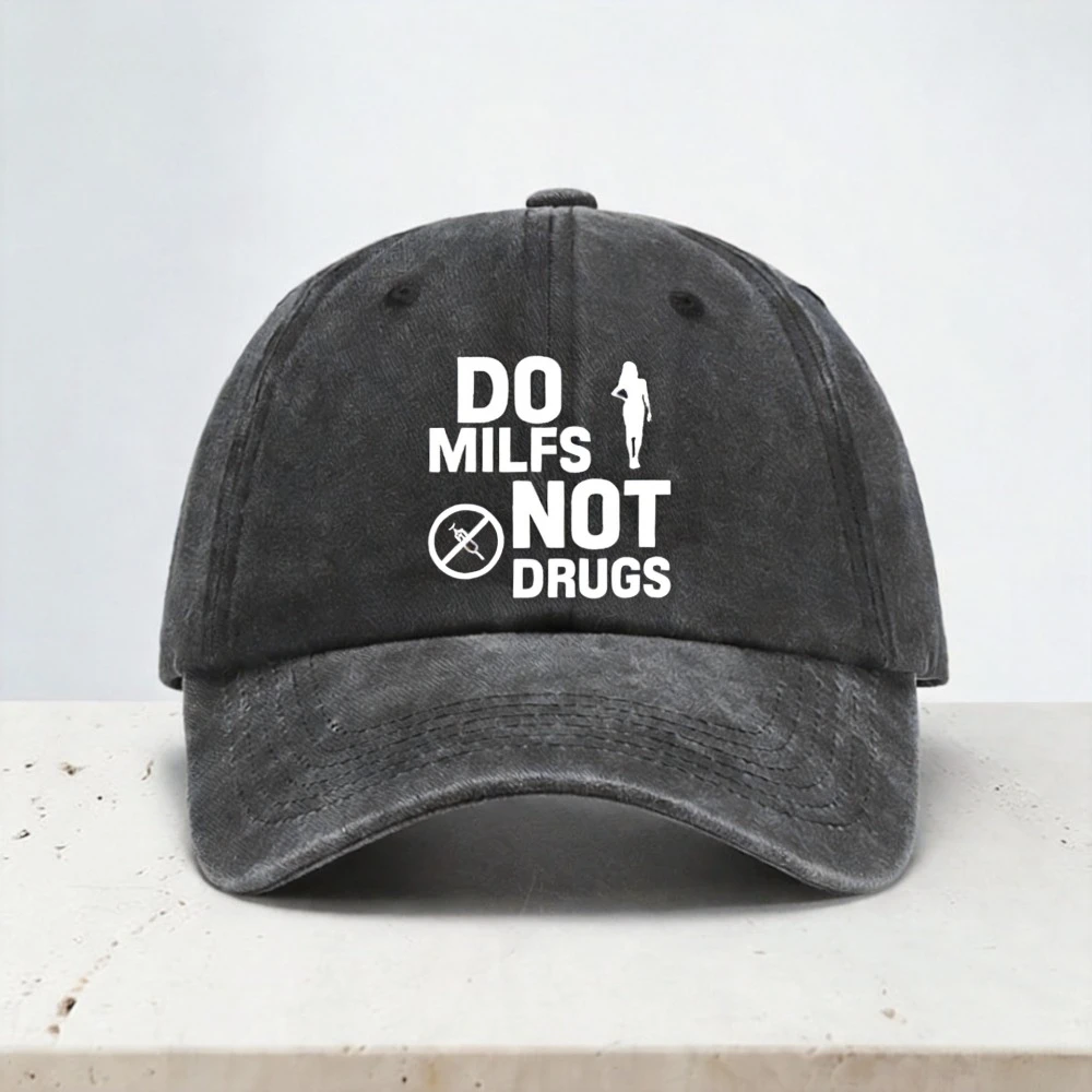 

Do Milfs Not Drugs Print Baseball Caps Outdoor Adjustable cowboy Hats fashion summer Sunscreen Breathable Snapback Hat