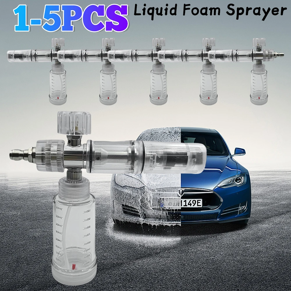 

100ml Liquid Foam Sprayer with 1/4 Inch Quick Connector 4500PSI Pressure Washer Gun Foam Spray Pot Car Wash Accessories