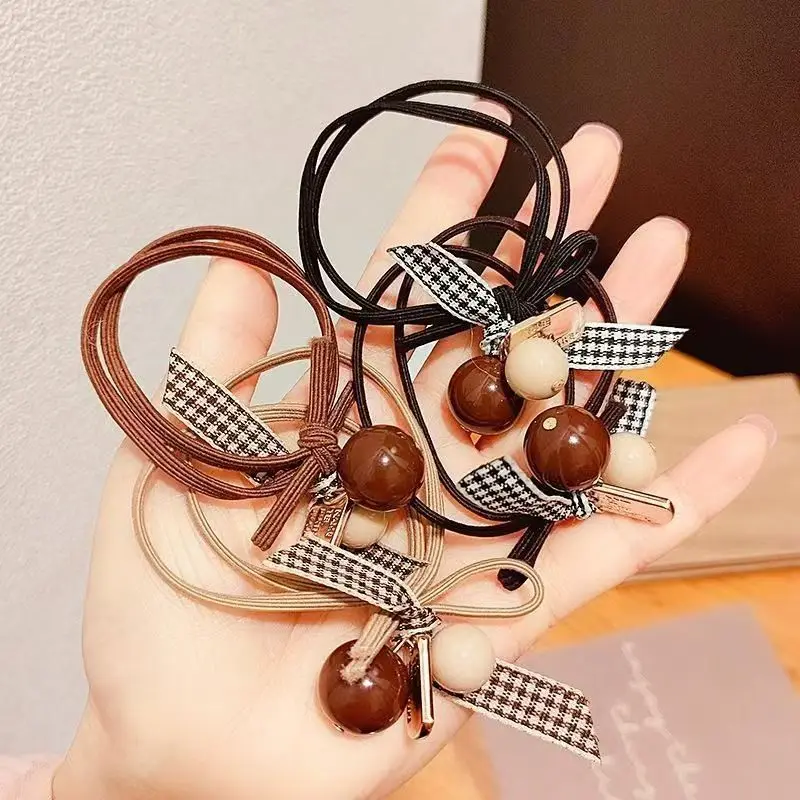 

Hair Tie Hair Rope Hair Accessories women's High Elastic Rubber Band Hair Rope women's Temperament Simple Bow Head Rope