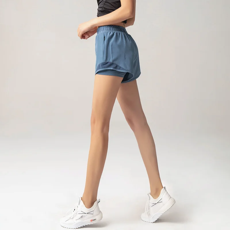 2024 Sport Shorts Women Sportswear Double-deck Running Shorts Yoga Bottoms Summer Gym Fitness Training Jogging Short Pants