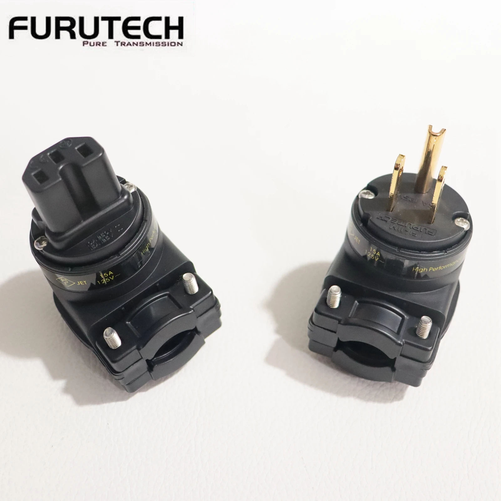 ZUIDID Neuer Hochleistungs-Furutech 24K Gold Schuko Netz rechtwinkliger Stecker auf 90 °   IEC C13 Buchse HIFI Stromanschluss 5
