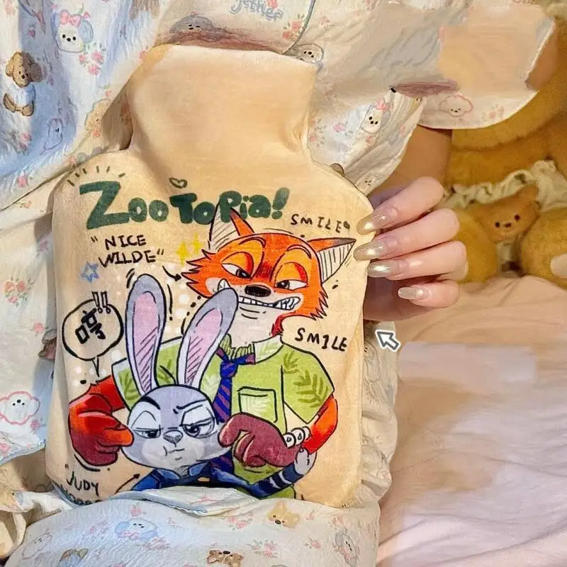 1000Ml Disney Zootopia Judy Hopps Nick Wilde bolsa térmica de relleno de agua de felpa invierno cálido manos pies desmontable amigo regalo de cumpleaños