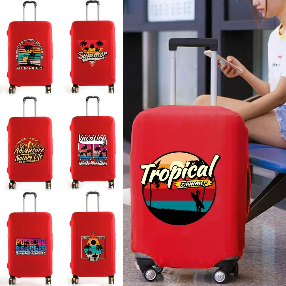 

For 18-32 Inch Luggage Cover Suitcase Protector Travel Accessories Holiday Pattern Print Thicker Elastic Dust Cover Trolley Case