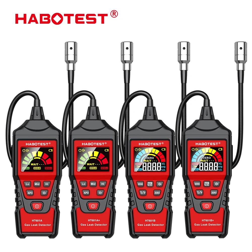 HABOTEST HT601 Gas Leak Detector Analyzer HT601A HT601B Sound & Screen Alarm Combustible Flammable Natural Methane Tester