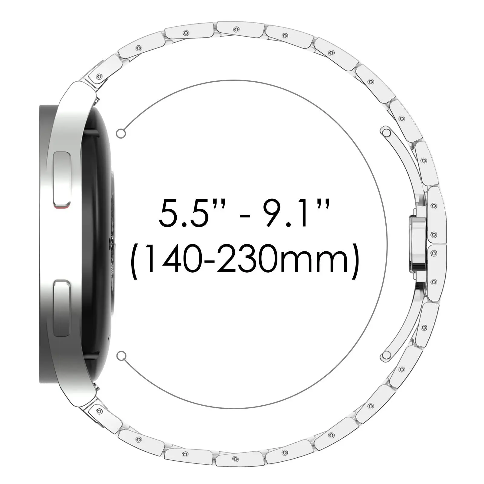 For Samsung Watch watch4/5/6 Classic Butterfly Buckle Arc Stainless Steel Metal Strap for Man Women