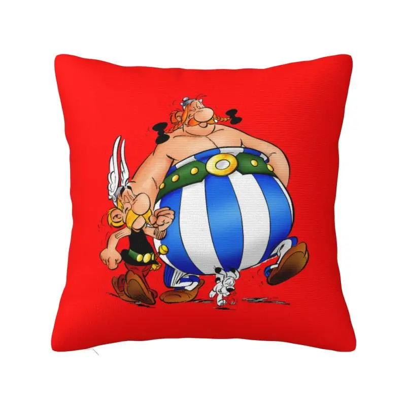 Custom Anime Fashion  Asterix Obelix Idefix Luxury Throw Pillow Cover Car Cushion