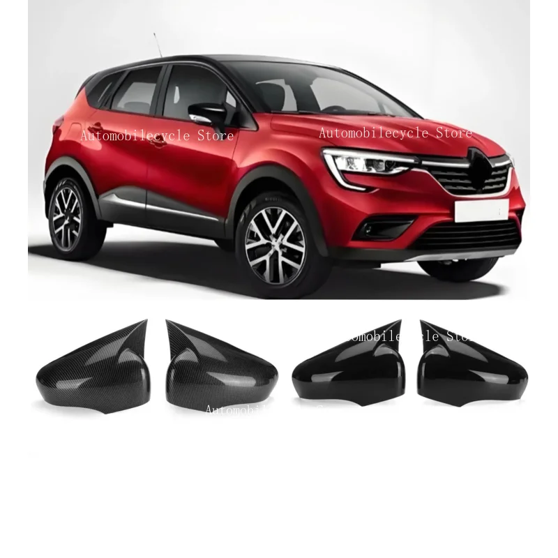 Car Rearview Side Mirror Cover For Renault Clio 4 MK4/Captur/Zoe 2012-2019 Wing Cap Sticker Exterior Door Case Trim Carbon Fiber